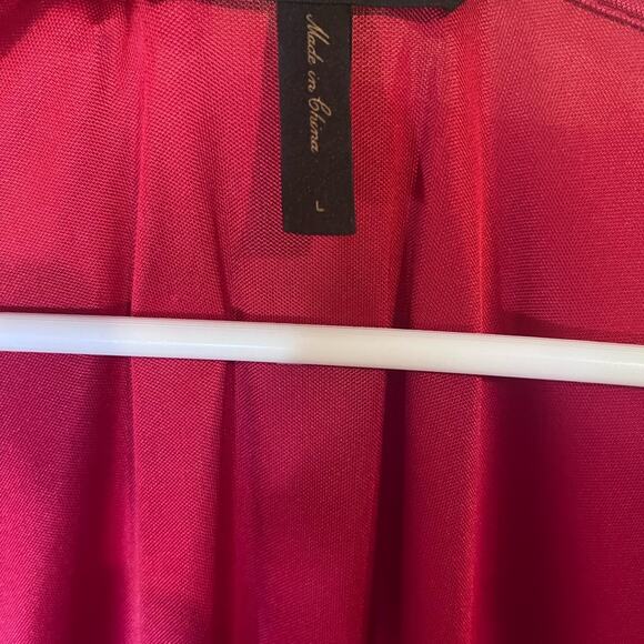 BCBG MaxAzria Bright Cherry Red Satin Dress Size: Large - Picture 3 of 5